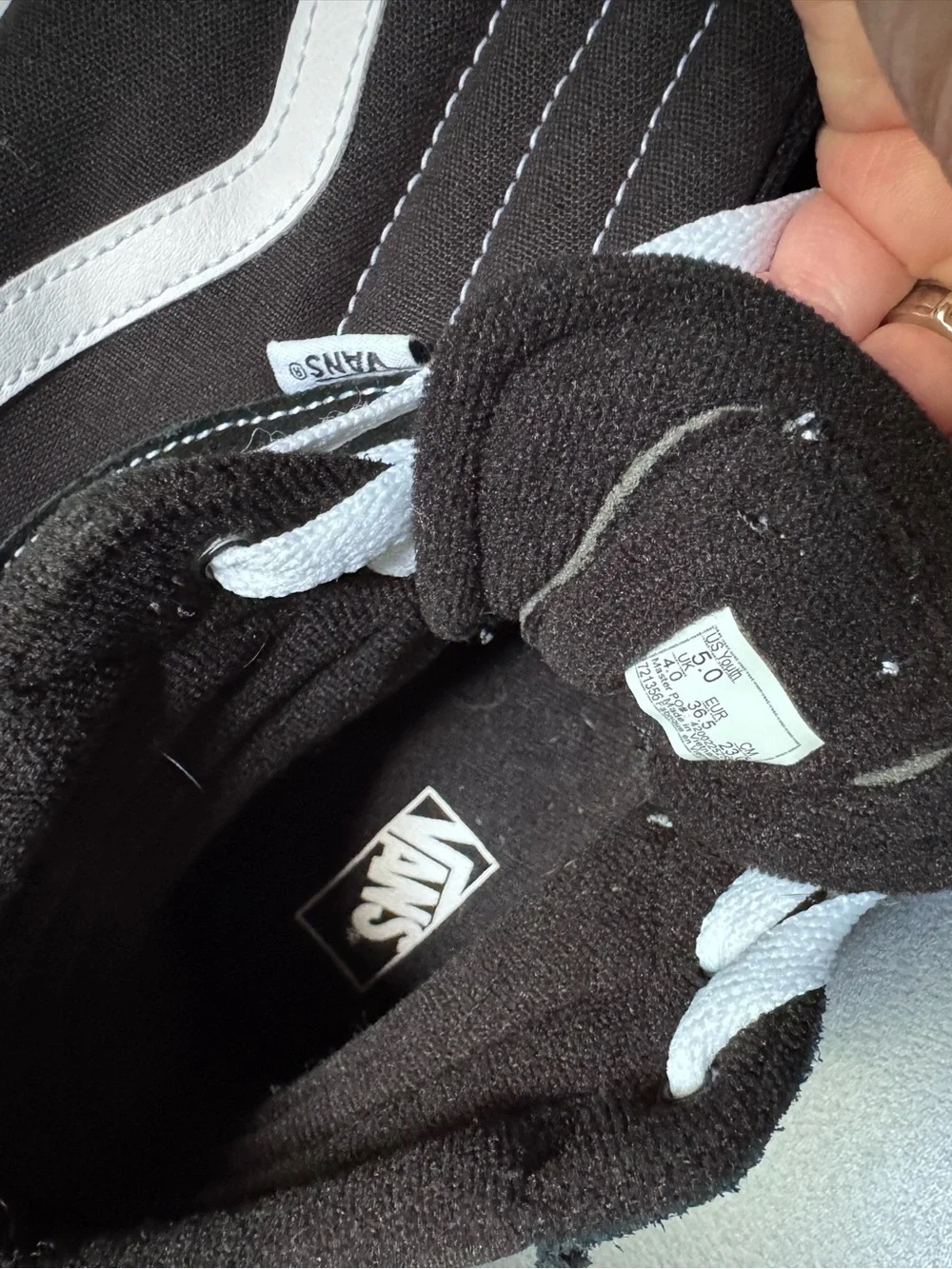Vans Kids High Top Sneakers in Black and White